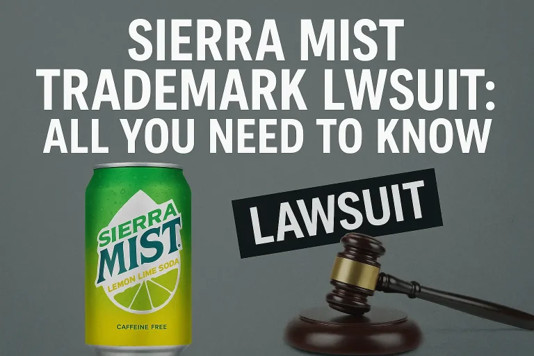 A Sierra Mist soda can with a gavel and the word “Lawsuit” symbolizing the Sierra Mist trademark lawsuit.