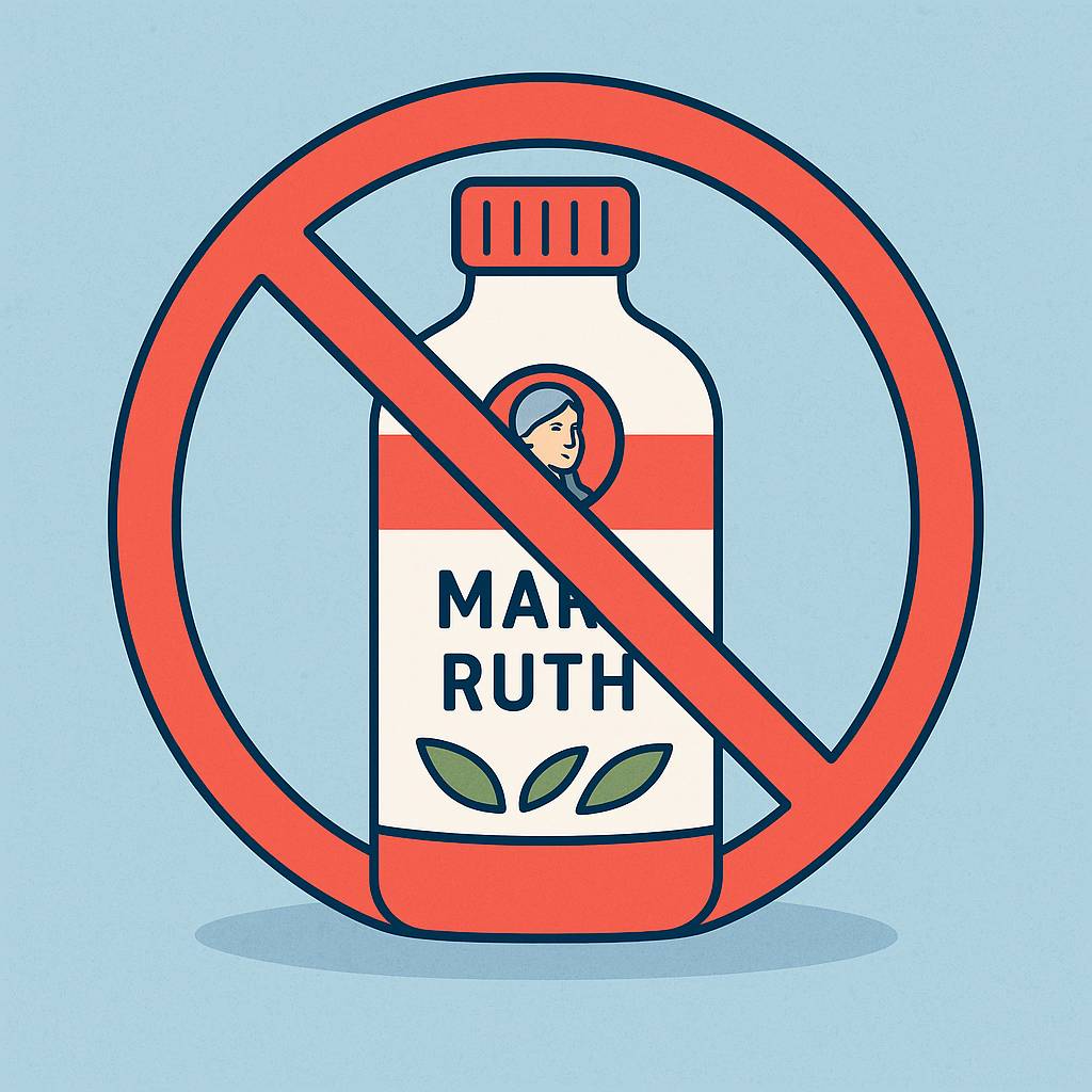 Supplement Bottle with Prohibition Mark