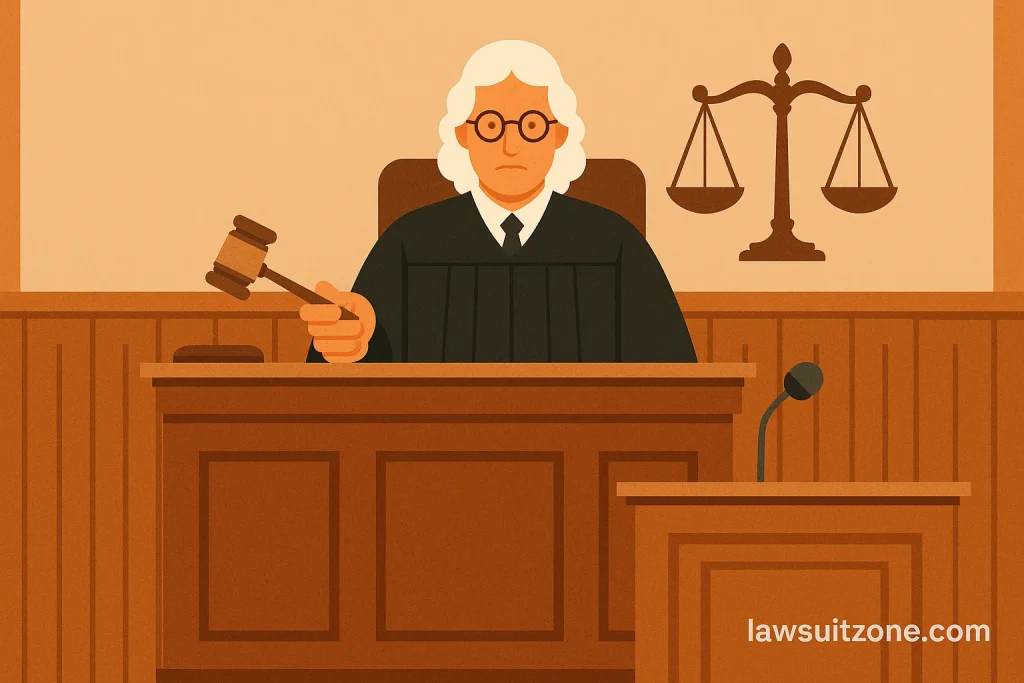 Courtroom illustration symbolizing comparisons of Branson Nantucket lawsuit with other timeshare cases.