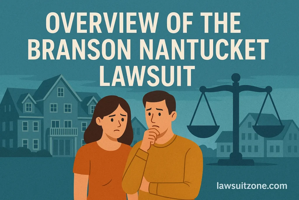 Illustration showing stressed timeshare owners highlighting human side of the Branson Nantucket lawsuit.