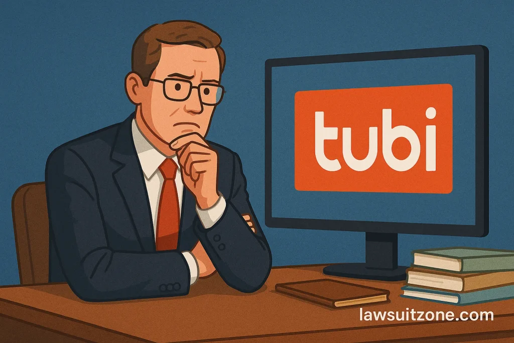 Infographic highlighting the core allegations in the Tubi lawsuit.