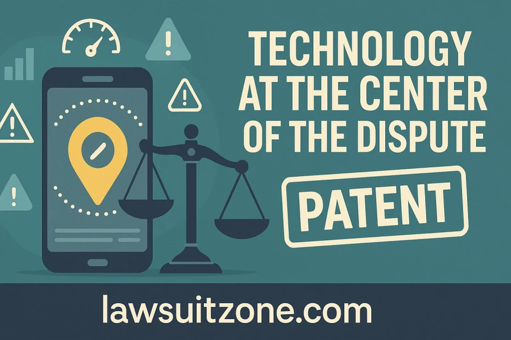 A modern infographic featuring icons of data privacy, innovation, and consumer protection that illustrate the lessons learned from the USAA SafePilot patent lawsuit, branded with lawsuitzone.com.