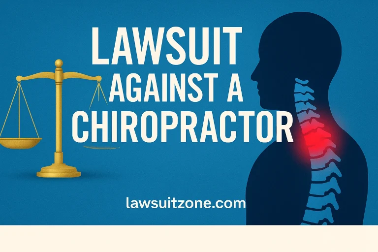 Chiropractor lawsuit feature image showing spinal injury and legal action for patient rights