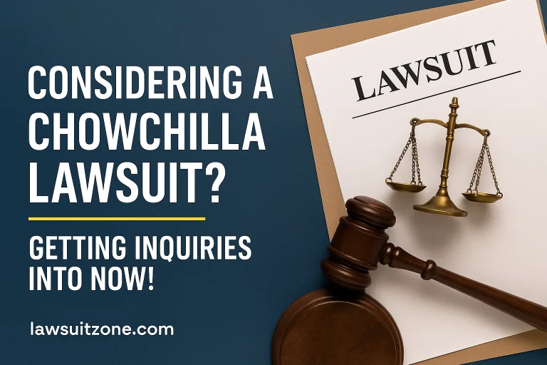 Chowchilla lawsuit information showing legal documents, gavel, and justice scale for victims seeking compensation