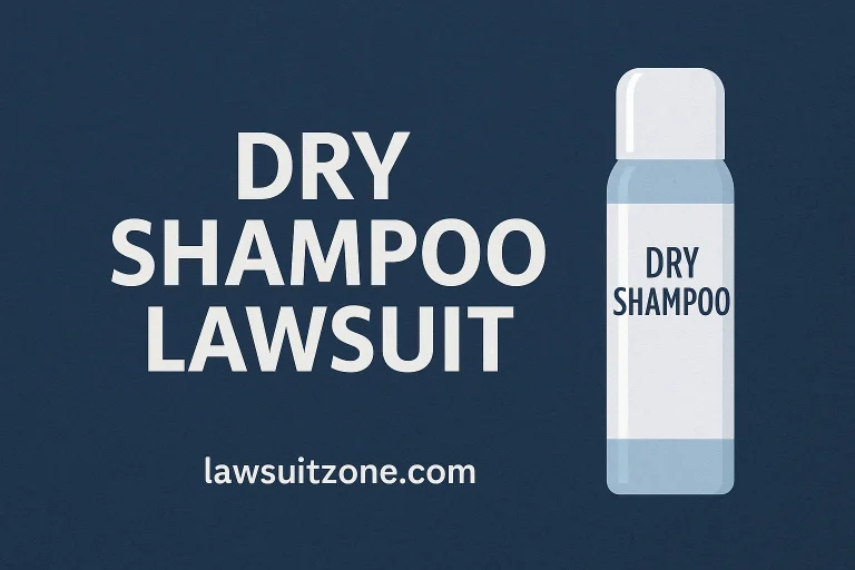 Dry shampoo lawsuit overview showing legal action and health risks related to benzene contamination
