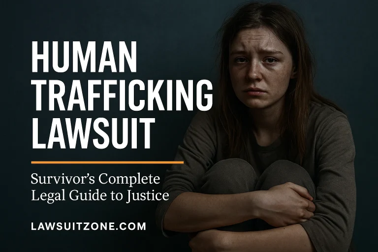 Human trafficking lawsuit feature image showing survivor seeking justice and legal accountability