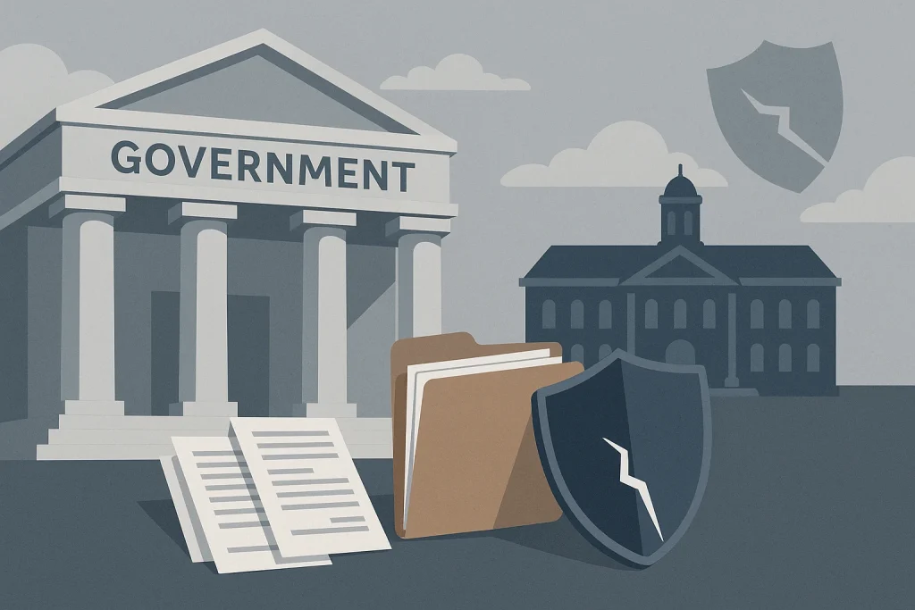 Illustration showing MacLaren Hall lawsuit county liability, government oversight failure, and institutional accountability issues