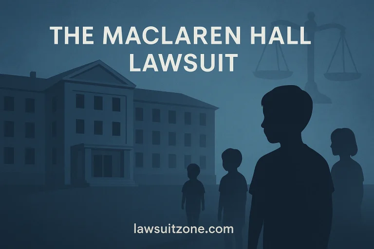MacLaren Hall lawsuit feature image showing former juvenile facility, survivor silhouettes, and justice symbolism