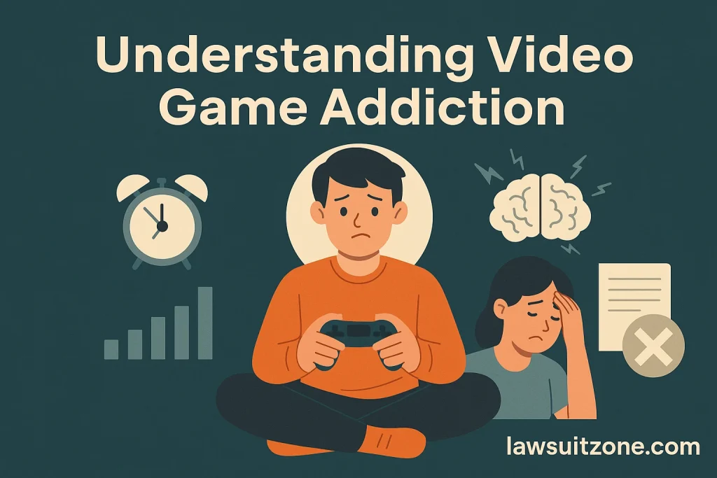 Understanding video game addiction showing mental health effects and compulsive gaming behavior
