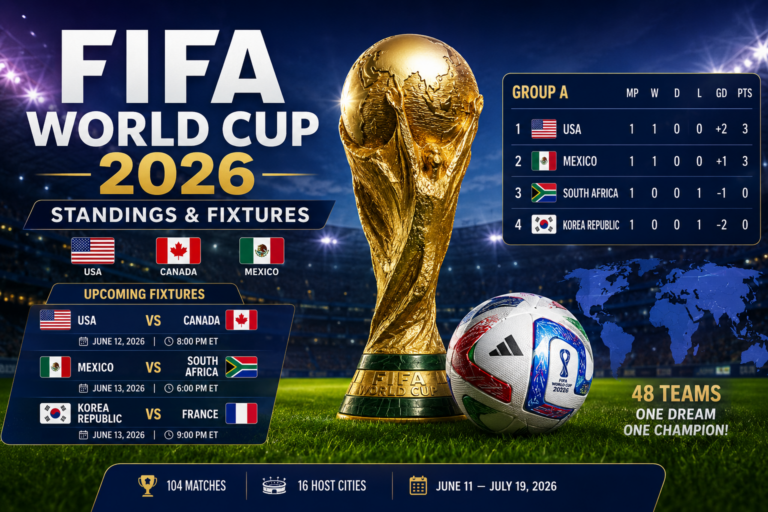 FIFA World Cup Standings and Fixtures 2026: Latest Schedule