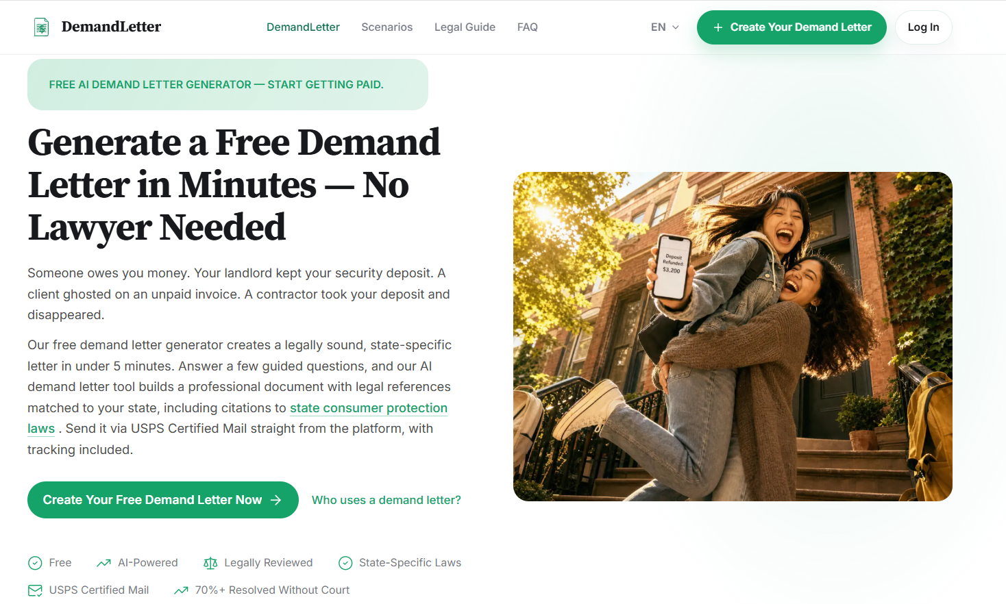 Demand Letter Generator Homapage
