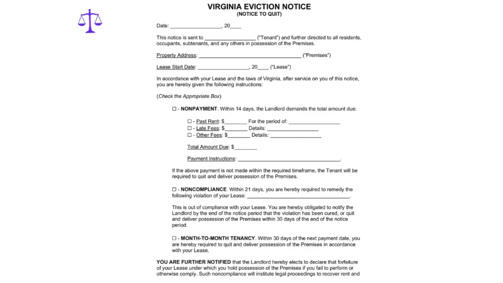 virginia law on eviction without a lease